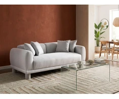 Beliani Trivietė sofa PORI Šviesiai pilka