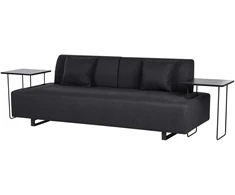 Beliani Trivietė sofa SOKNA juoda su staliukais