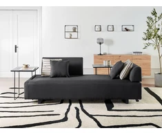 Beliani Trivietė sofa SOKNA juoda su staliukais