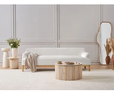 Beliani Trivietė sofa SOSJO Boucle, kreminės spalvos