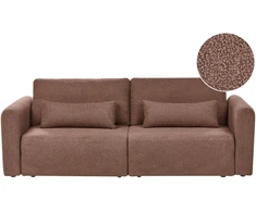 Beliani Trivietė sofa VAXHOLM Boucle ruda su daiktadėže