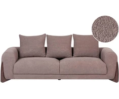 Beliani Trivietė sofa VINLIDEN, rudas „boucle“ audinys