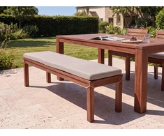 Beliani TUSCANIA sodo suoliukas su pagalvėle, 160 cm, eukalipto mediena, smėlio spalvos