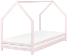 Beliani Vaikiška lova namelis APPY 90 x 200 cm, pušies mediena, pastelinė rožinė