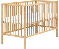 Beliani Vaikiška lovelė iš pušies medienos BELENGER 60 x 120 cm, šviesiai ruda