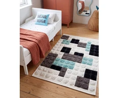 Beliani Vaikiškas kilimas BRICKY baltas 90 x 130 cm medvilninis