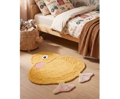 Beliani Vaikiškas kilimas DUCKIE geltonas 95 x 120 cm medvilninis