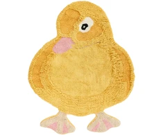 Beliani Vaikiškas kilimas DUCKIE geltonas 95 x 120 cm medvilninis