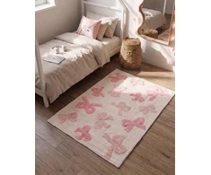 Beliani Vaikiškas kilimas FITA rožinis 90 x 130 cm medvilninis