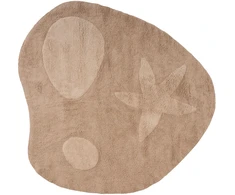 Beliani Vaikiškas kilimas IRINGAL, smėlio spalvos, 120 cm, medvilninis