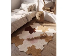 Beliani Vaikiškas kilimas JIGSAW spalvotas 90 x 120 cm medvilninis