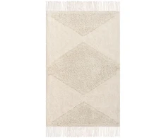 Beliani Vaikiškas kilimas KHONOMA smėlio spalvos 55 x 120 cm medvilninis