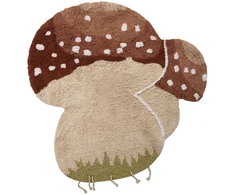 Beliani Vaikiškas kilimas TOADSTOOL, šviesiai smėlio spalvos, 100 x 100 cm, medvilninis