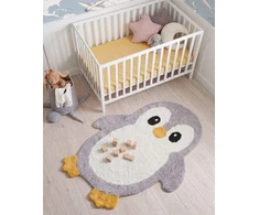 Beliani Vaikiškas kilimas WADDLES pilkas 100 x 120 cm medvilninis