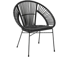 Beliani Valgomojo kėdė SARITA Rattan, juoda