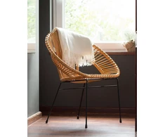 Beliani Valgomojo kėdė SARITA Rattan Natural