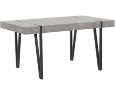 Beliani Valgomojo stalas ADENA pilkas betono efekto 150 cm 90 cm
