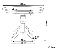 Beliani Valgomojo stalas AKRON baltas 120 cm