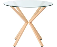 Beliani Valgomojo stalas ALTURA skaidrus 90 cm 90 cm