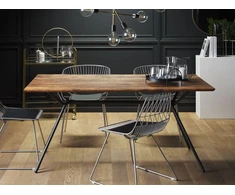 Beliani Valgomojo stalas AMSTERDAM tamsiai rudas 160 cm 90 cm