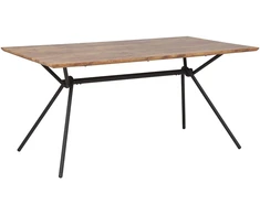 Beliani Valgomojo stalas AMSTERDAM tamsiai rudas 160 cm 90 cm