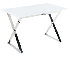 Beliani Valgomojo stalas ATTICA baltas 120 cm 70 cm grūdintas stiklas