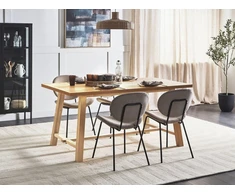 Beliani Valgomojo stalas BARNES natūralaus uosio spalvos, 160 cm x 90 cm