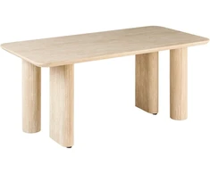 Beliani Valgomojo stalas BARROY travertino efektas 180 cm 90 cm