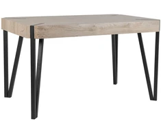 Beliani Valgomojo stalas CAMBELL smėlio pilkos spalvos 130 cm 80 cm
