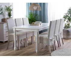 Beliani Valgomojo stalas CARY baltas 180 cm 90 cm