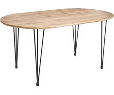 Beliani Valgomojo stalas CAVELL šviesiai rudas 160 cm 90 cm