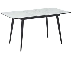 Beliani Valgomojo stalas EFTALIA baltas marmuras 120/150 cm 80 cm