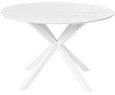 Beliani Valgomojo stalas FITZROY, baltas, 120 × 120 cm