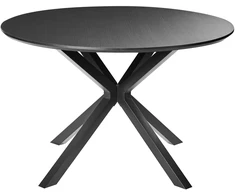 Beliani Valgomojo stalas FITZROY juodas 120 cm