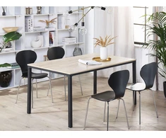 Beliani Valgomojo stalas HOCKLEY šviesiai rudas 150x90 cm