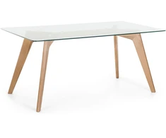 Beliani Valgomojo stalas HUDSON II, skaidrus, 180x90 cm, stiklinis