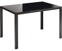 Beliani Valgomojo stalas LAVOS, juodas, 120 cm x 80 cm, grūdintas stiklas