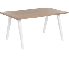 Beliani Valgomojo stalas LENISTER rudas/baltas 150 cm x 90 cm