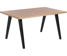 Beliani Valgomojo stalas LENISTER rudas/juodas 150 cm x 90 cm