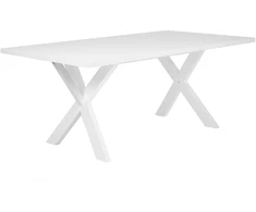 Beliani Valgomojo stalas LISALA baltas 180 cm 100 cm