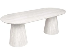 Beliani Valgomojo stalas LUMAN travertino efektas 220 cm 95 cm