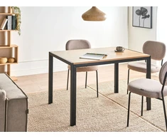 Beliani Valgomojo stalas MANN rudas/juodas 120 cm 80 cm