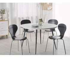 Beliani Valgomojo stalas ODEON baltas marmuras 120 cm