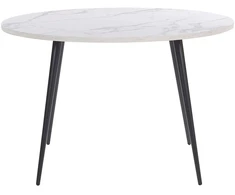 Beliani Valgomojo stalas ODEON baltas marmuras 120 cm