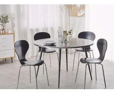 Beliani Valgomojo stalas ODEON Pilkas betono efektas 120 cm 120 cm