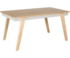 Beliani Valgomojo stalas PHOLA Šviesaus ąžuolo spalvos 150 cm 90 cm