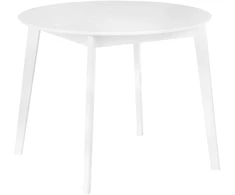 Beliani Valgomojo stalas ROXBY baltas 100 cm pušies mediena
