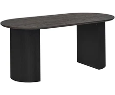 Beliani Valgomojo stalas SAVORY juodas 180 cm 90 cm
