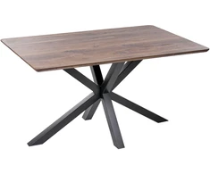 Beliani Valgomojo stalas SPECTRA tamsiai rudas 140 cm 90 cm