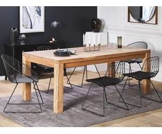 Beliani Valgomojo stalas TESA Rudas 180x90 cm Akacijos mediena